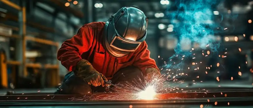 Professional welder in action - Custom metal fabrication and welding services